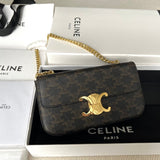 TRIPHOME 20 BLACK PATTERN COWHIDE LEATHER CHAIN STRAP BAG Amelia Amelia