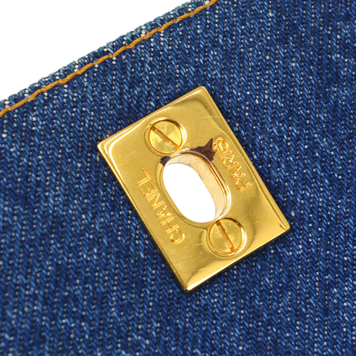CHANEL 1996-1997 Denim Quilted Kelly 30 22857