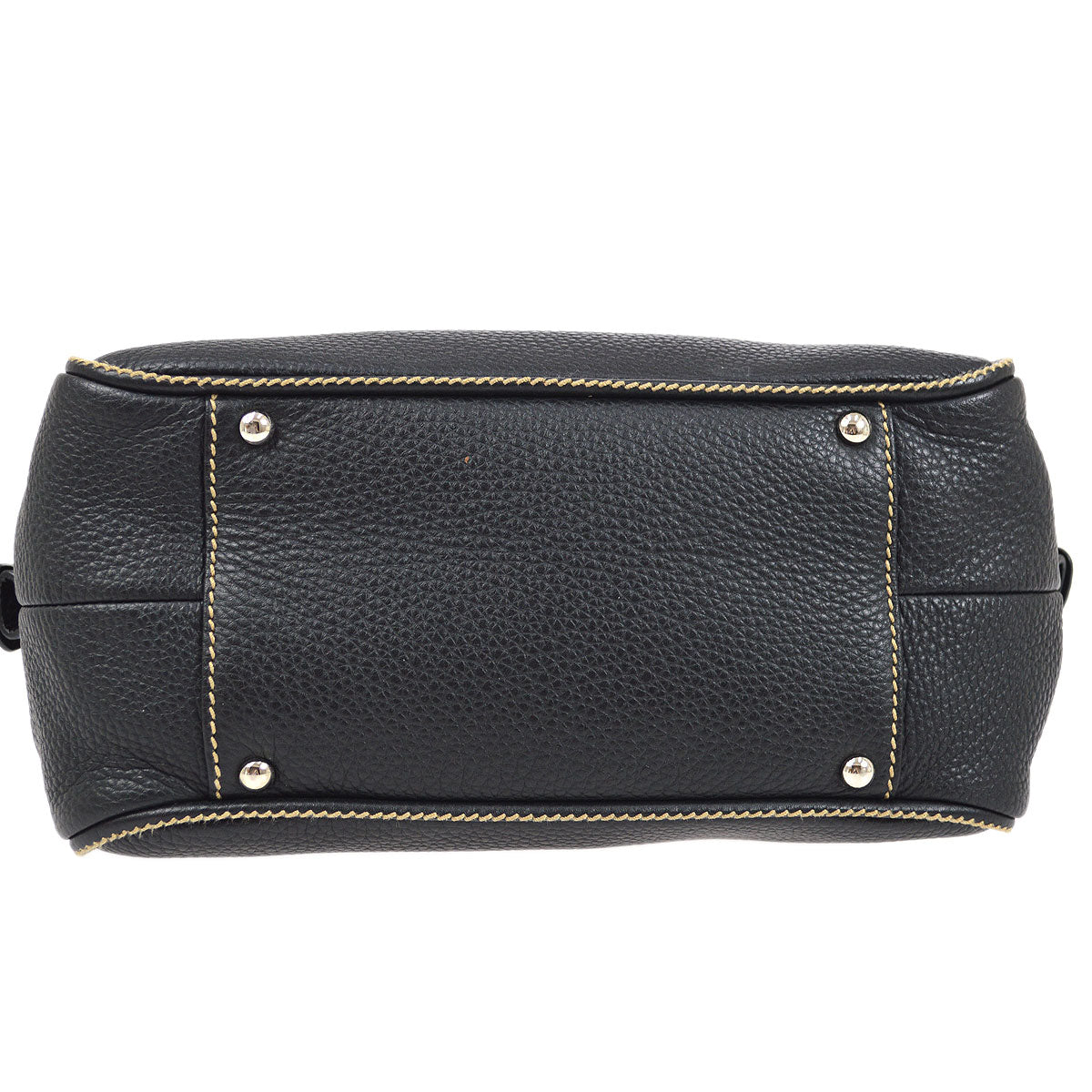 CHANEL 2003-2004 Black Caviar Embossed Logo Handbag 00960