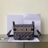 MEDIUM DIORCAMP BAG 28 OBLIQUE BLUE EMBROIDERY Amelia