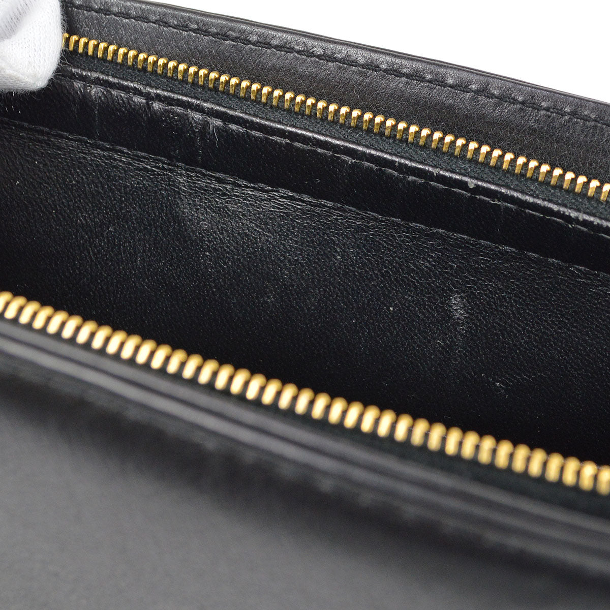CHANEL 1997-1999 Chain Handbag Black Lambskin 14406