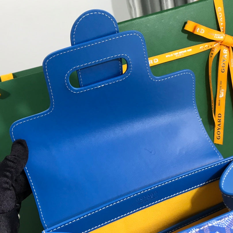 SAÏGON PM BAG 28 IN CURIOUS BLUE GOYARDINE CANVAS AND CALFSKIN Amelia Amelia