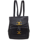 CHANEL 1994-1996 Black Caviar Backpack 73595