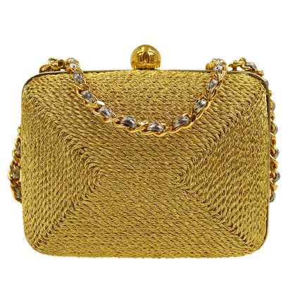 CHANEL 1998 Woven Evening Bag Gold