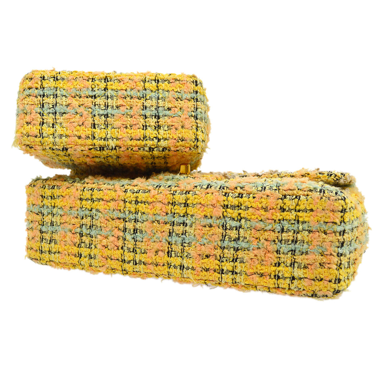 CHANEL 1994 Yellow Tweed Handbag Set AK31944b
