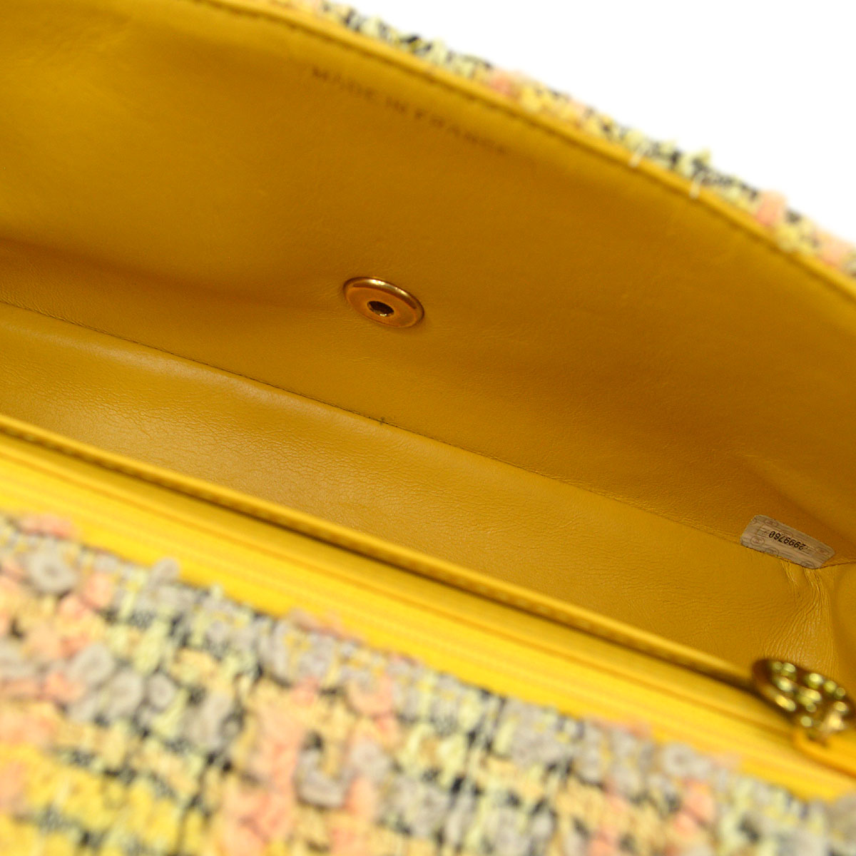 CHANEL 1994 Yellow Tweed Handbag Set AK31944b
