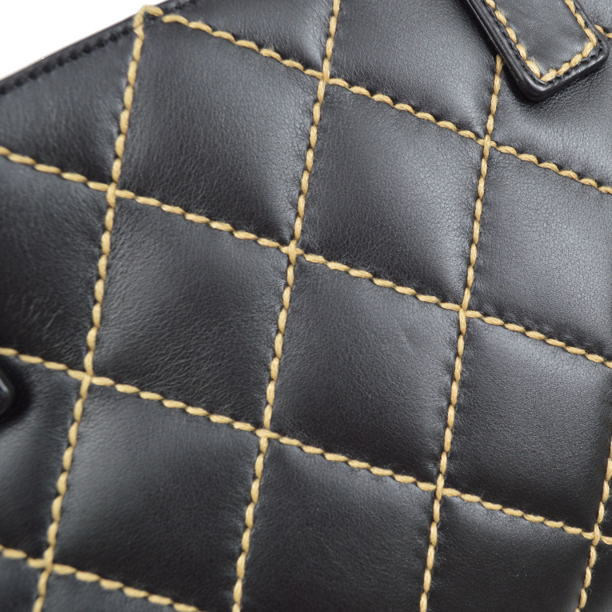 CHANEL 2004 Black Calfskin Wild Stitch Handbag 64009