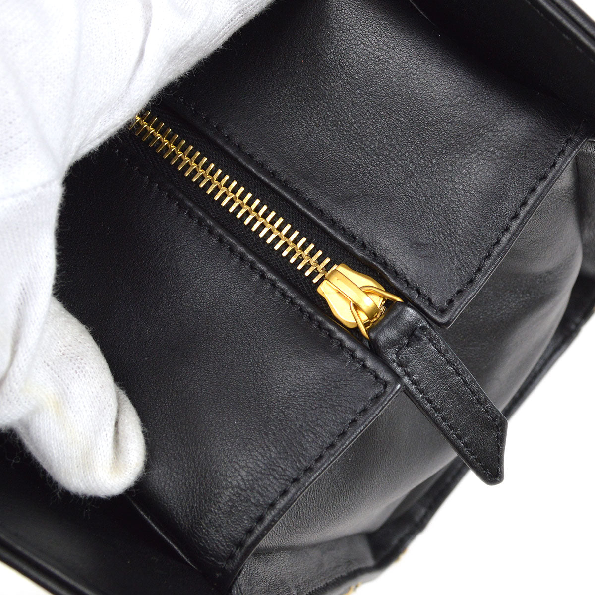 CHANEL 2004 Black Calfskin Wild Stitch Handbag 64009