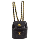 CHANEL Black Lambskin DUMA Backpack Small 84461