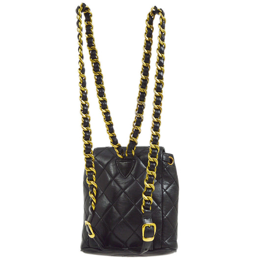 CHANEL Black Lambskin DUMA Backpack Small 84461
