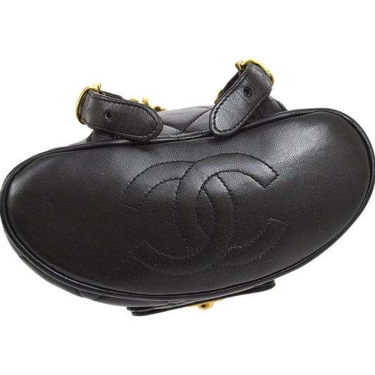 CHANEL * 1991-1994 DUMA Backpack Small Black Lambskin