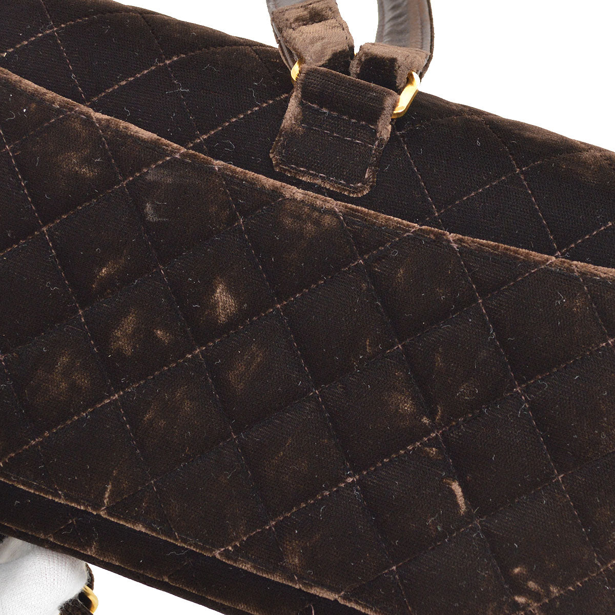 CHANEL 1994-1996 Brown Velvet Classic Flap Backpack Medium 74286