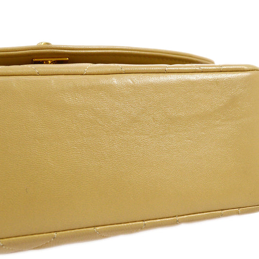CHANEL 1989-1991 Beige Lambskin Diana Flap Small