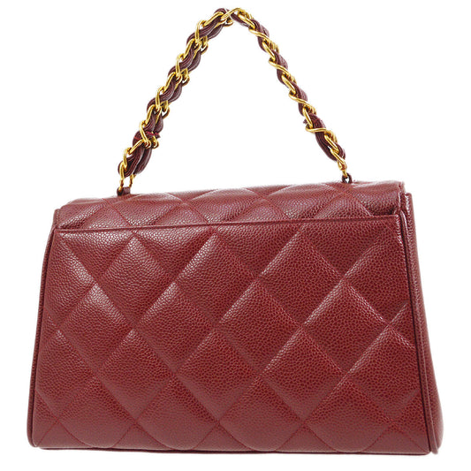 CHANEL Chain Handbag Bordeaux Caviar 64353
