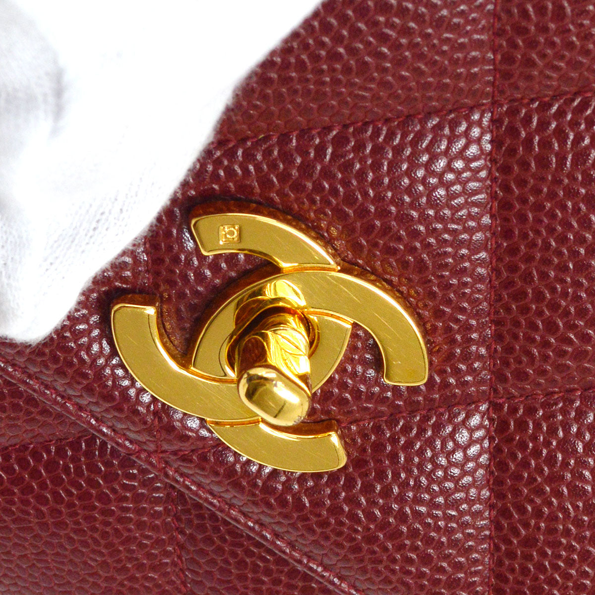 CHANEL Chain Handbag Bordeaux Caviar 64353