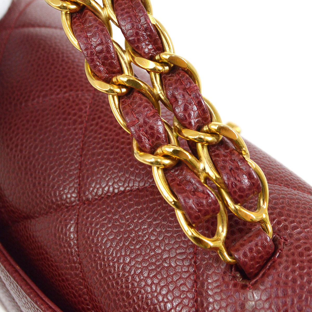 CHANEL Chain Handbag Bordeaux Caviar 64353
