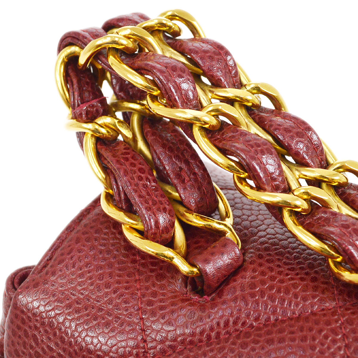 CHANEL Chain Handbag Bordeaux Caviar 64353