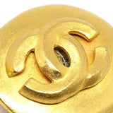CHANEL 1996 Button Earrings Clip-On Gold Medium 64476