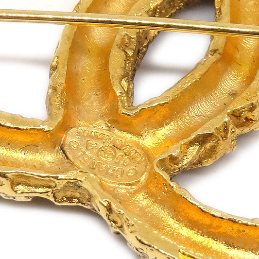 CHANEL 1993 CC Brooch Pin Gold Medium 64501