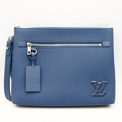 Louis Vuitton Pochette Ipad Bag Blue Leather
