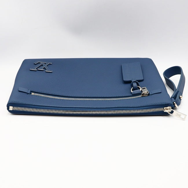 Louis Vuitton Pochette Ipad Bag Blue Leather