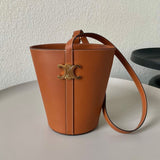 TRIOMPHE 25 BUCKET BAG CINNAMON BROWN CALFSKIN Amelia Amelia