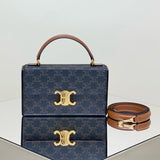 BOX TRIOMPHE 22 BLACK PATTERN NATURAL CALFSKIN Amelia