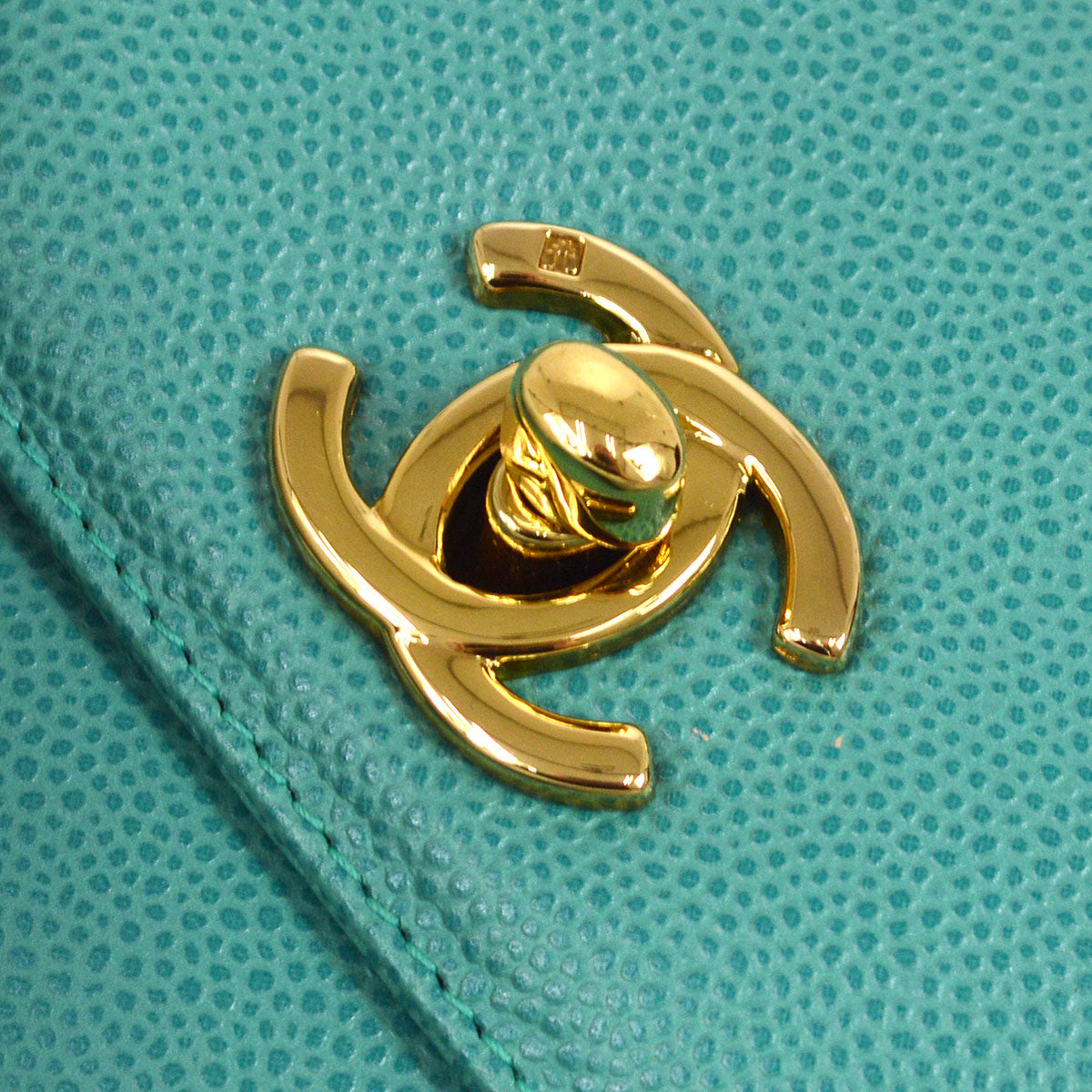 CHANEL 1998 Blue Caviar Handbag Small 85672