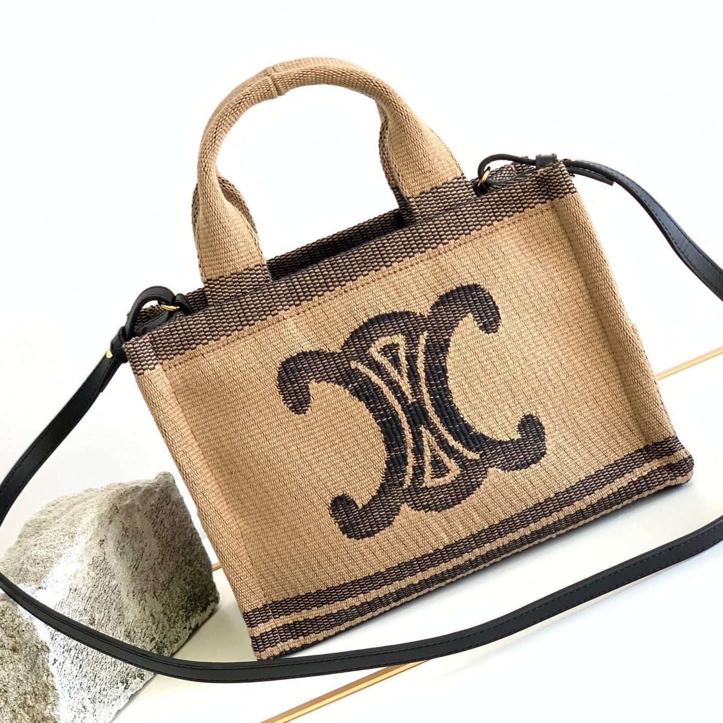 TRIOMPHE 26 FABRIC BLACK BROWN BAG Amelia