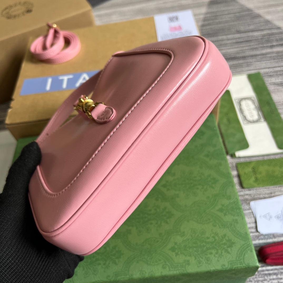 GG JACKIE MINI 19 SHOULDER BAG IN PINK PATEL CALFSKIN Amelia Amelia