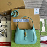 GG JACKIE SMALL 28 SHOULDER BAG IN BLUE PASTEL CALFSKIN Amelia