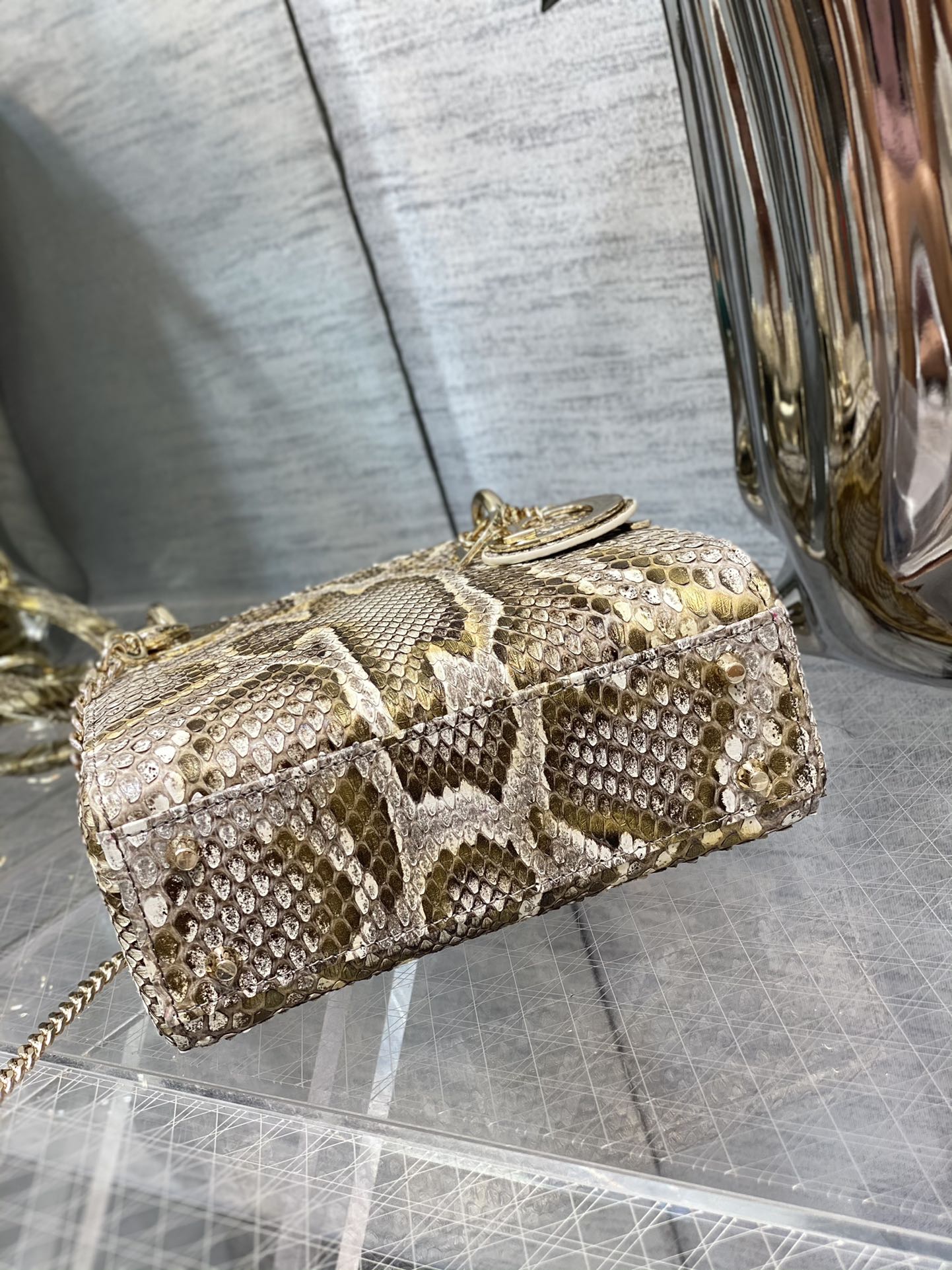 MINI LADY 17 BAG IN GOLDEN PYTHON LEATHER Amelia
