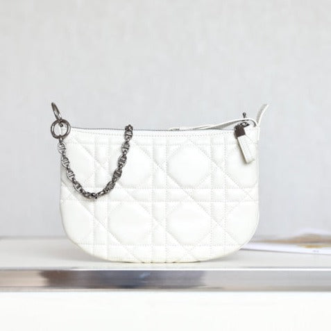 MINI CARO BAG 25 IN WHITE LAMBSKIN Amelia