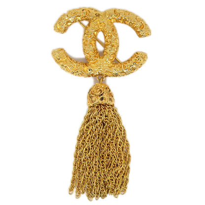 CHANEL 1993 Florentine Filigree Tassel Brooch Small 86121