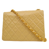 CHANEL? 1989-1991 Classic Square Flap Beige Lambskin 95971