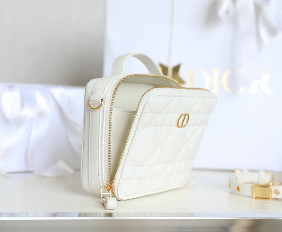CARO BOX BAG 19 IN WHITE CALFSKIN Amelia