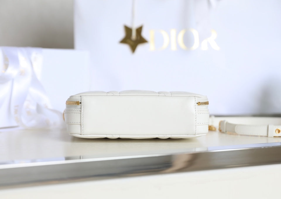 CARO BOX BAG 19 IN WHITE CALFSKIN Amelia