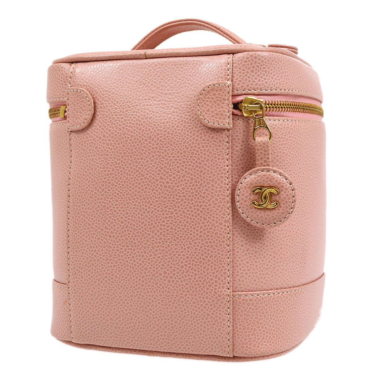 CHANEL 2003-2004 Timeless Vanity Handbag Pink Caviar AK36830k