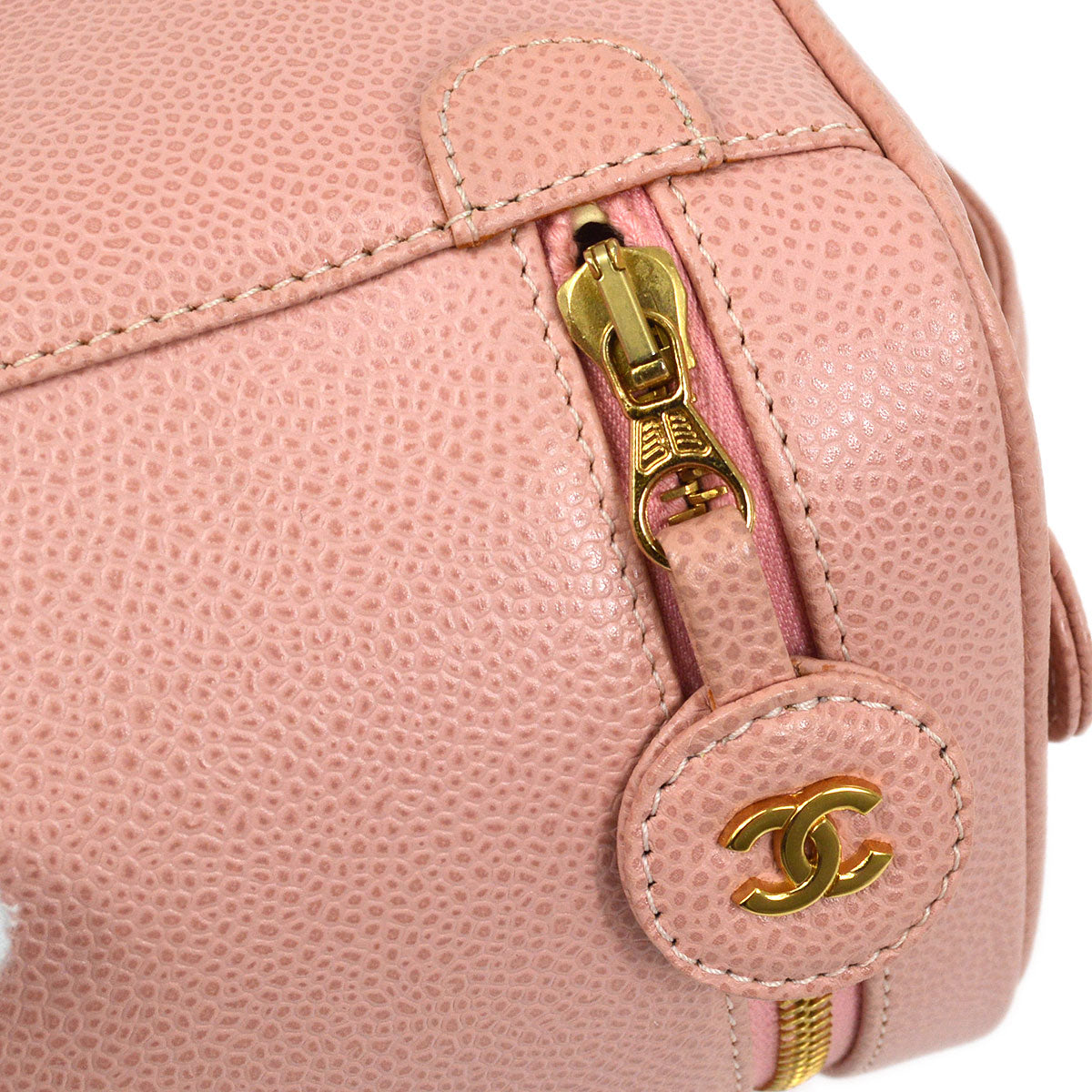 CHANEL 2003-2004 Timeless Vanity Handbag Pink Caviar AK36830k