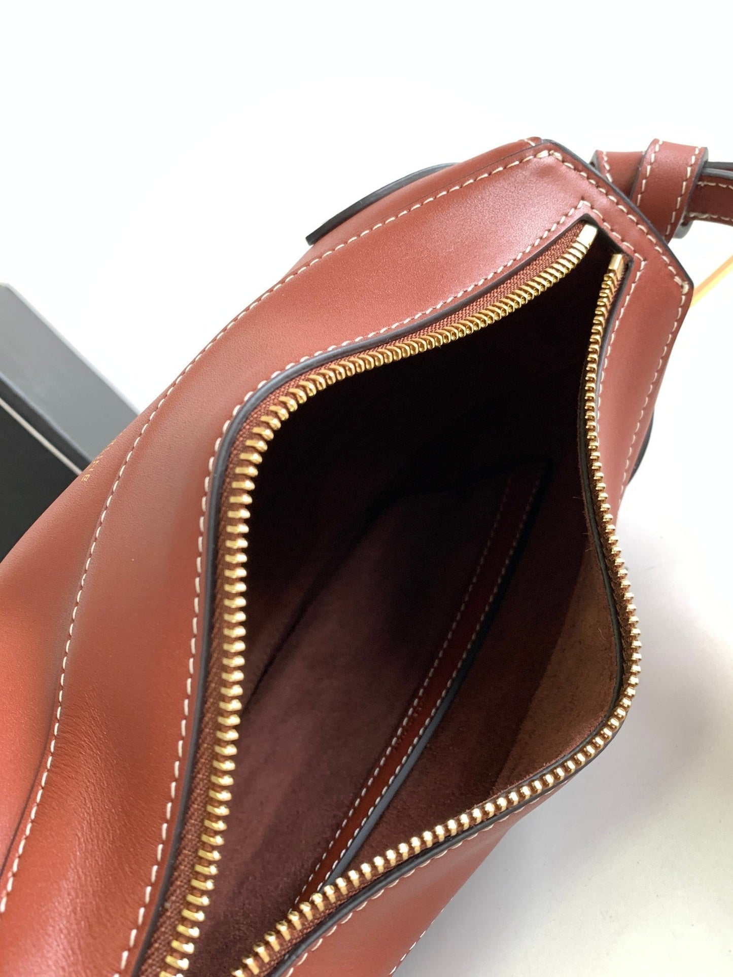TRIOMPHE CLASSIC 25 CINNAMON BROWN CALFSKIN Amelia Amelia
