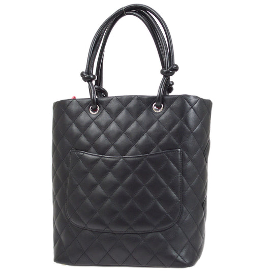 CHANEL 2004-2005 Cambon Ligne Handbag Black Calfskin 23363