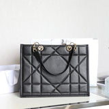 LARGE TOTE BOOK 36 BAG IN BLACK CALFSKIN Amelia