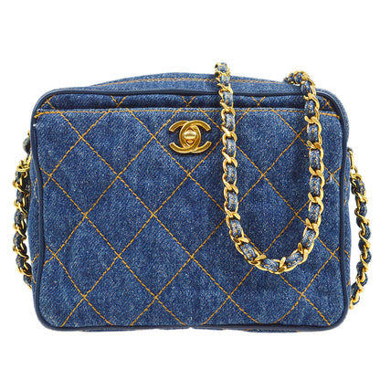 CHANEL 1998 Pocket Camera Bag Mini Denim