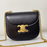 TRIPHOME 19 SADDLE BAG BLACK CALFSKIN Amelia Amelia