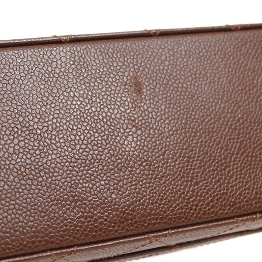 CHANEL 1998 Classic Flap Jumbo Sellier Brown Caviar