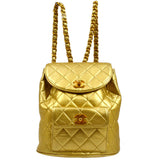 CHANEL 1991-1994 DUMA Backpack Medium Gold Lambskin BA01755b