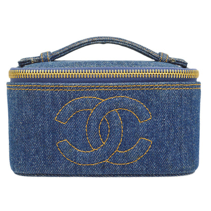 CHANEL 1997 Timeless Vanity Handbag Denim