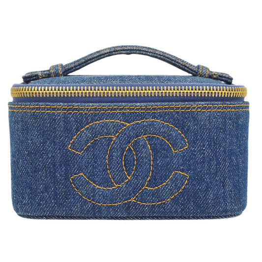 CHANEL 1997 Timeless Vanity Handbag Denim 45073