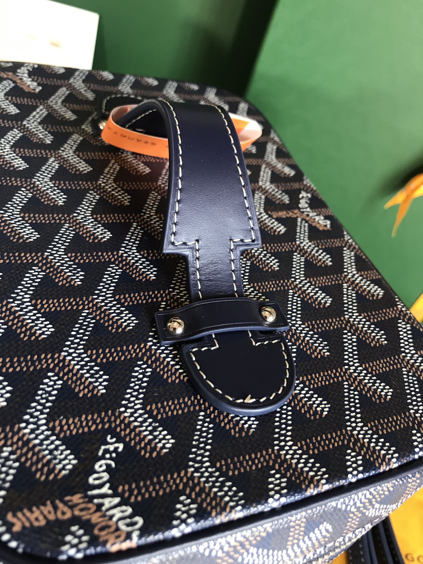 M VANITY CASE 20 IN NAVY BLUE GOYARDINE CANVAS Amelia