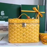 M VANITY CASE 20 IN YELLOW GOYARDINE CANVAS by Amelia
